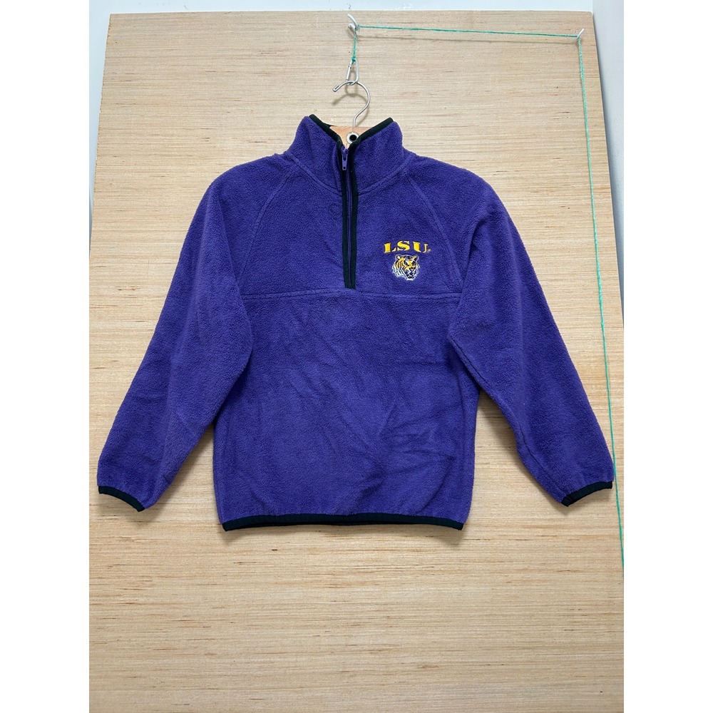 Team Starter LSU Tigers Youth Fleece Quarter Zip Pullover Purple Medium 8/10